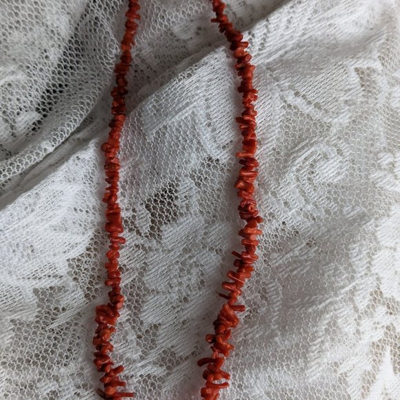 Vintage branch coral necklace, Natural salmon coral - Picture 6 of 10
